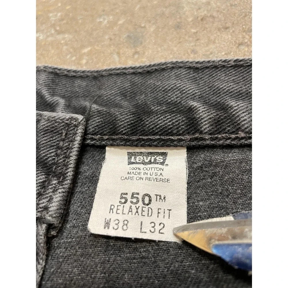 Vintage Levis 550 Jeans Mens 38x32‎ Black Relaxed Fit Tapered Made in USA 90s